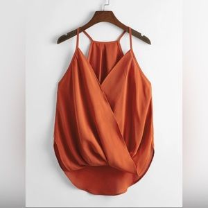 LUNE Plus Wrap Curved Hem Cami Top